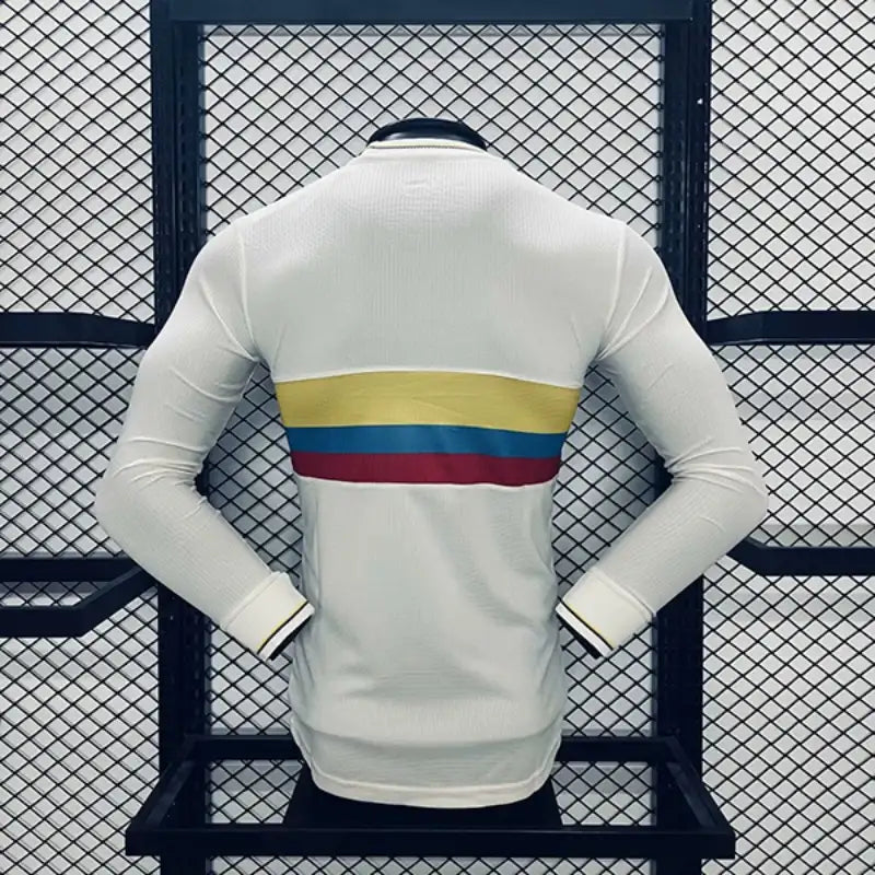 2024 Player Version Colombia Long sleeve 100th White Soccer Jersey