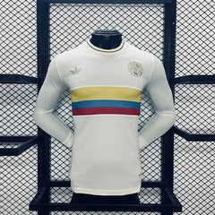 2024 Player Version Colombia Long sleeve 100th White Soccer Jersey