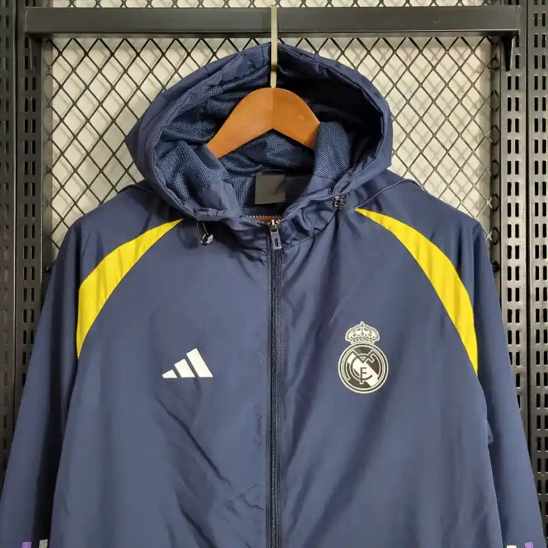 23-24 Windbreaker Real Madrid Blue and Yellow Colorway