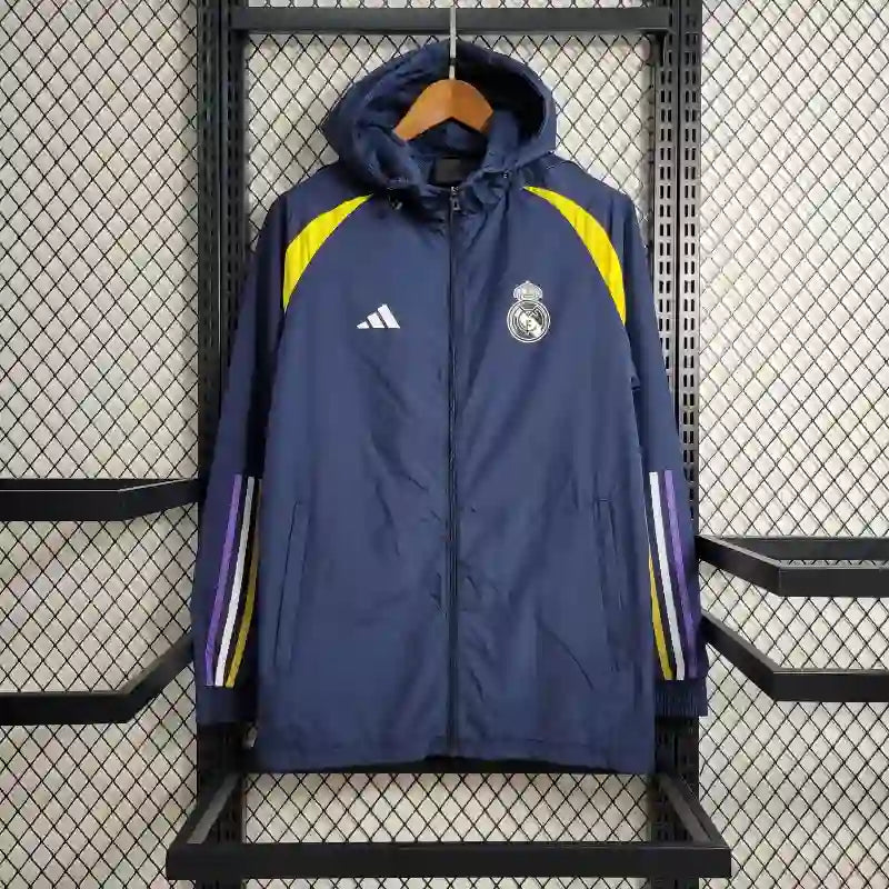 23-24 Windbreaker Real Madrid Blue and Yellow Colorway