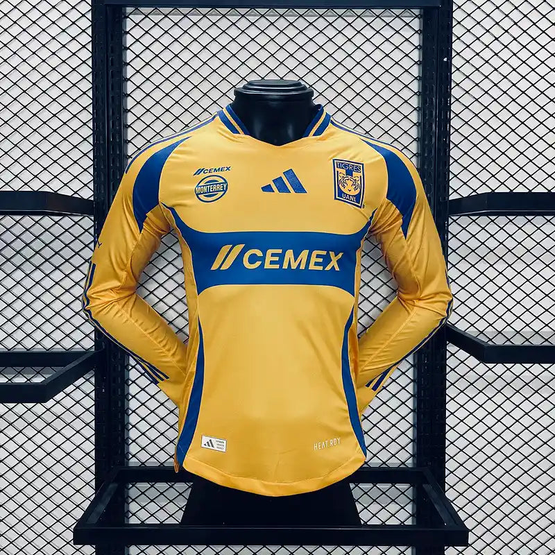 24/25 Player Tigres UANL Long Sleeve Soccer Jersey Home