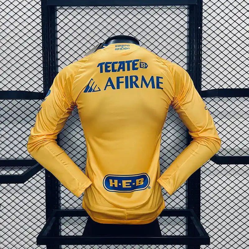 24/25 Player Tigres UANL Long Sleeve Soccer Jersey Home