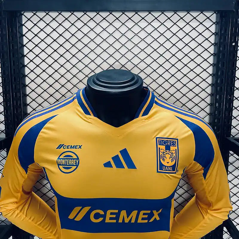 24/25 Player Tigres UANL Long Sleeve Soccer Jersey Home