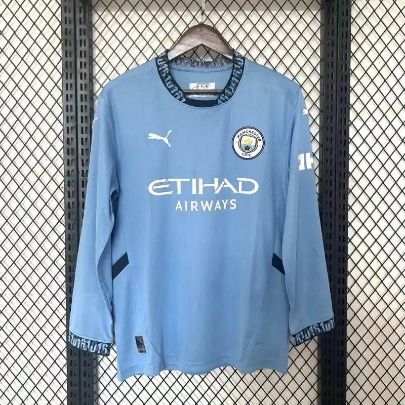 24/25 Manchester City Long Sleeve Soccer Jersey Home