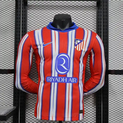 24/25 Player Version Atletico Madrid Long Sleeve Soccer Jersey Home