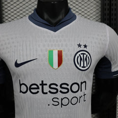 24/25 Player Version Inter Milan White Soccer Jersey Away(with Sponsor )