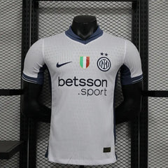 24/25 Player Version Inter Milan White Soccer Jersey Away(with Sponsor )