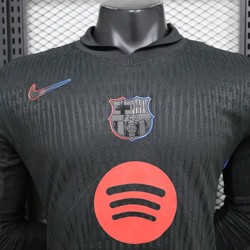 24/25 Players Barcelona Long Sleeve Soccer Jersey Away (Big Sponsor)