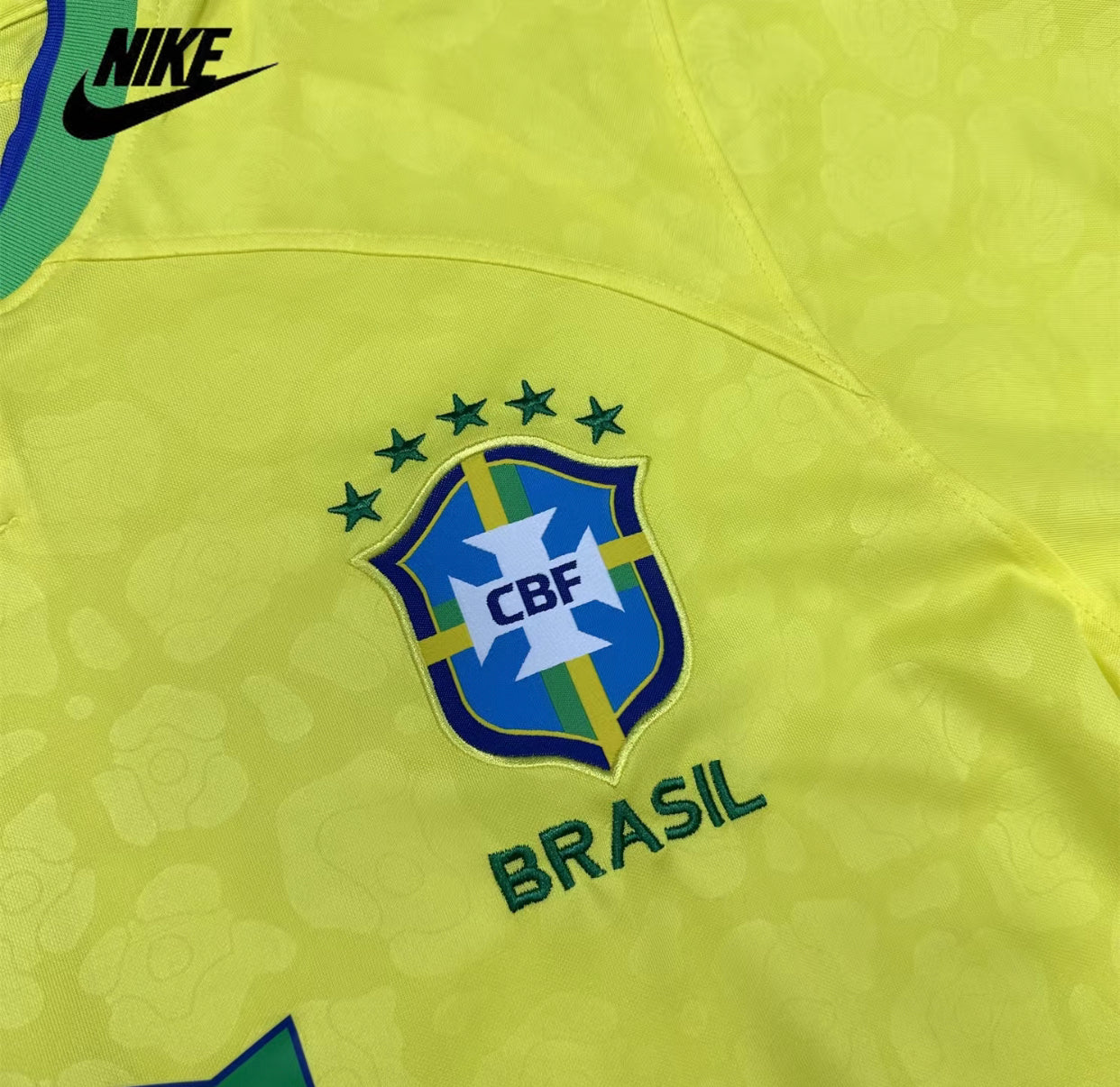 NIKE 2024 Copa America Brazil Home Neymar Jr No.10 Yellow Show Sleeve Football Jersey