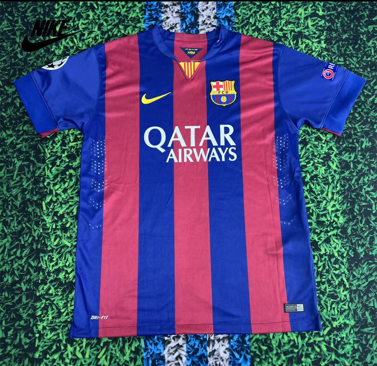 NIKE 14-15 Barcelona Home Vintage Jersey No. 11 Neymar Short Soccer Jersey