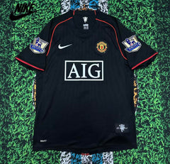 Nike 07-08 Manchester United Away Retro Soccer Jersey #7 Ronaldo Champions League Edition