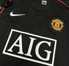 Nike 07-08 Manchester United Away Retro Soccer Jersey #7 Ronaldo Champions League Edition