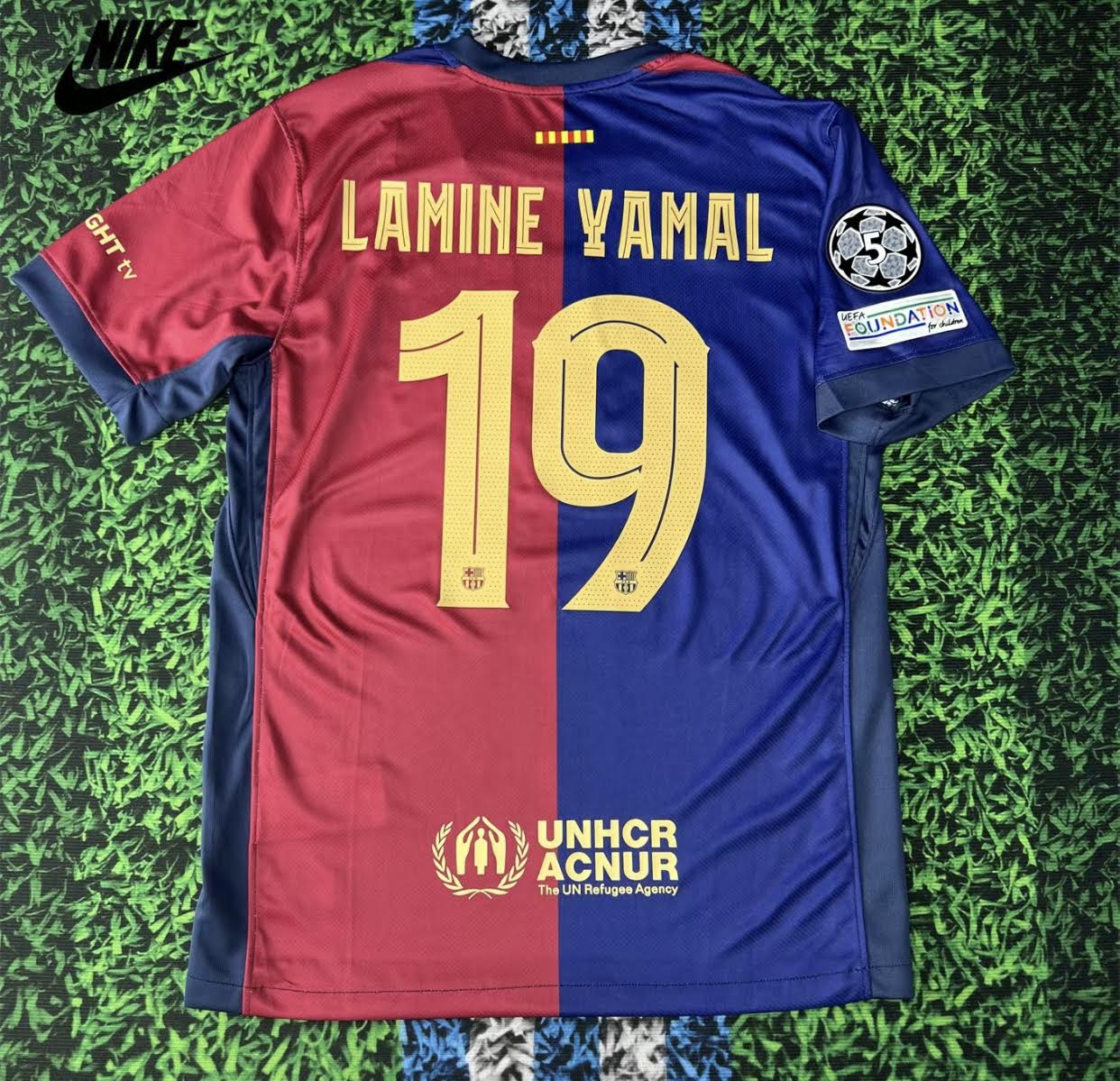 NIKE 24-25 Lamine Yamal Barcelona Red and Blue Short Sleeve Jersey 19 home Jersey