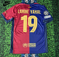 NIKE 24-25 Lamine Yamal Barcelona Red and Blue Short Sleeve Jersey 19 home Jersey