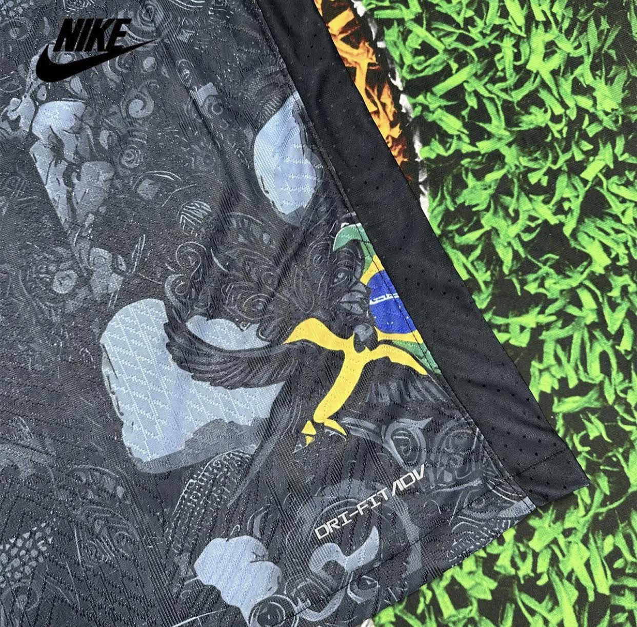 Nike 24-25 Brazil Black Short Sleeve Special Edition Christ the Redeemer Five Star Neymar Jr Soccer Jersey