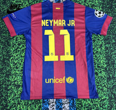 NIKE 14-15 Barcelona Home Vintage Jersey No. 11 Neymar Short Soccer Jersey