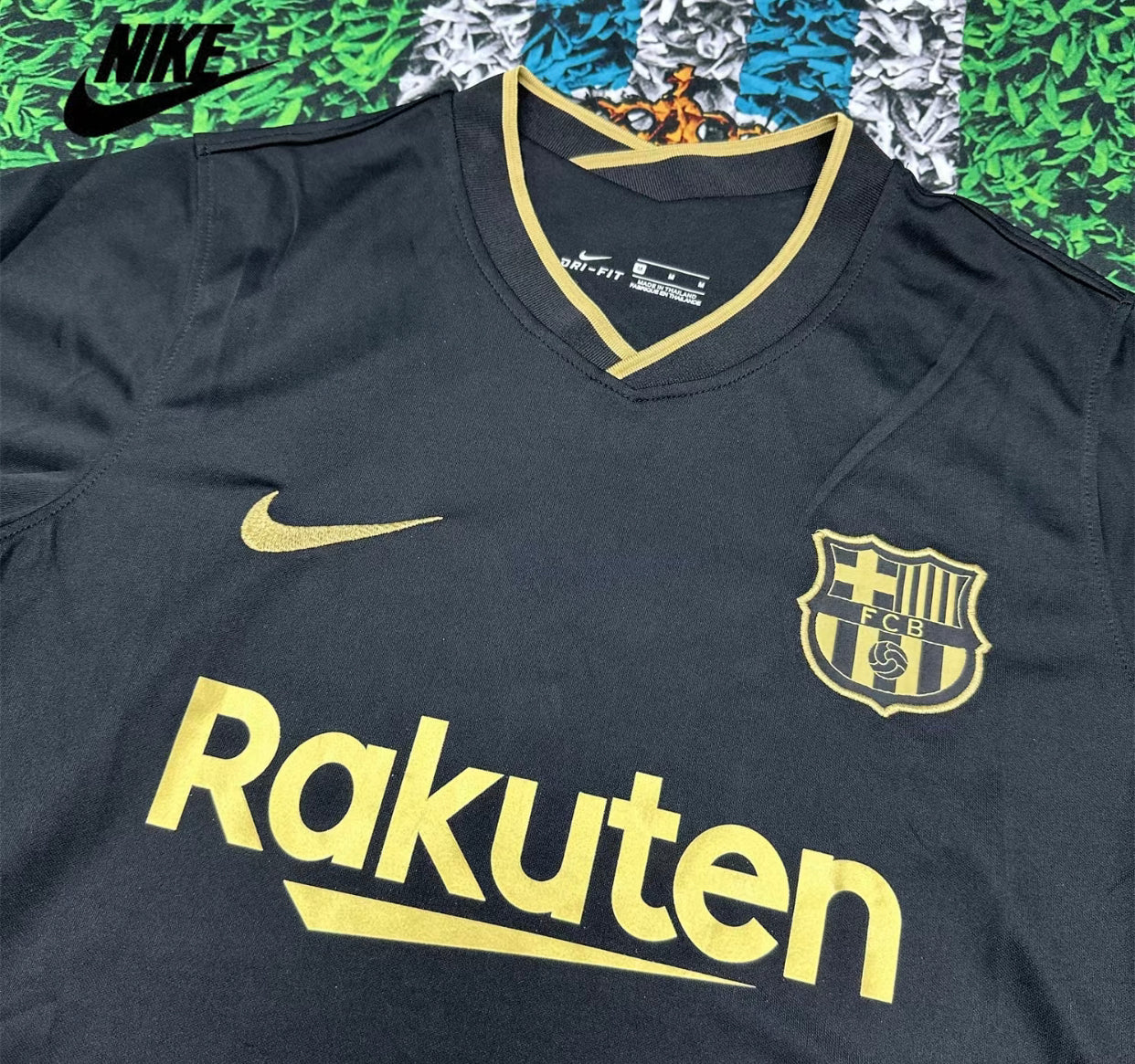 Nike 2021 Barcelona Away Black and Gold Fan Edition Jersey #10 Lionel Messi Soccer Jersey