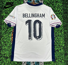 Nike Euro 2024 Team England Home White RetroJersey No.10 Bellingham