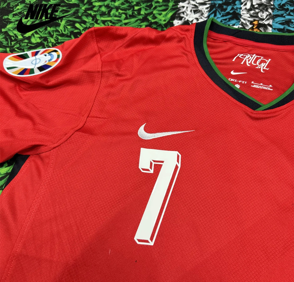 NIKE Euro 2024 Portugal Home Christiano Ronaldo No.7 Red Football Retro Jersey