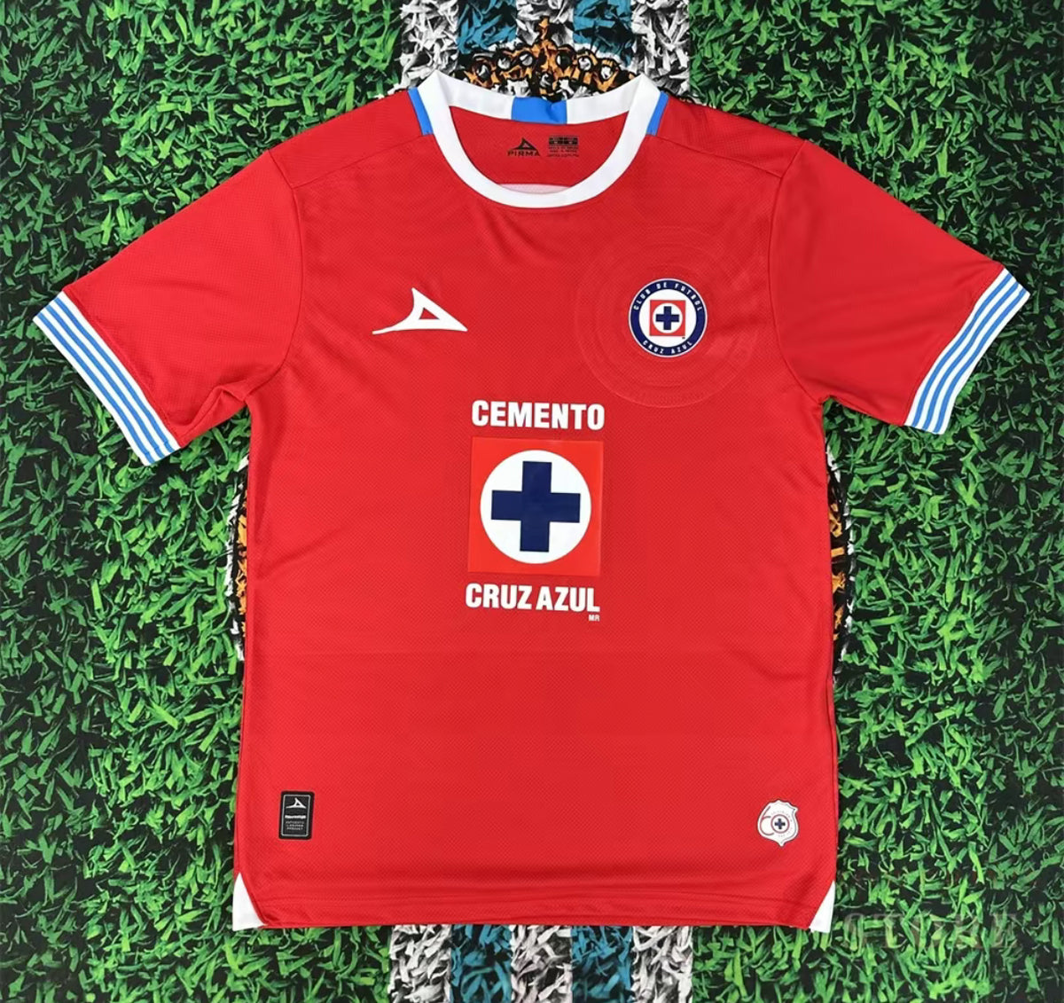 2425 Cruz Azul Second Away Red Short Sleeve Top Football Jerseys LIGAMX Fan Edtion