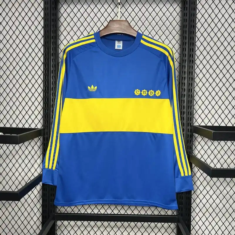 Retro 1981 Boca Juniors Long Sleeves Soccer Jersey Home